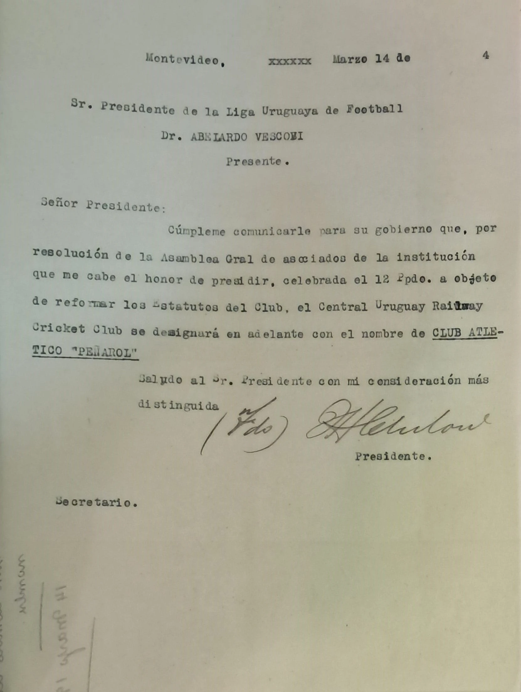 Nota a la AUF sobre el cambio de nombre