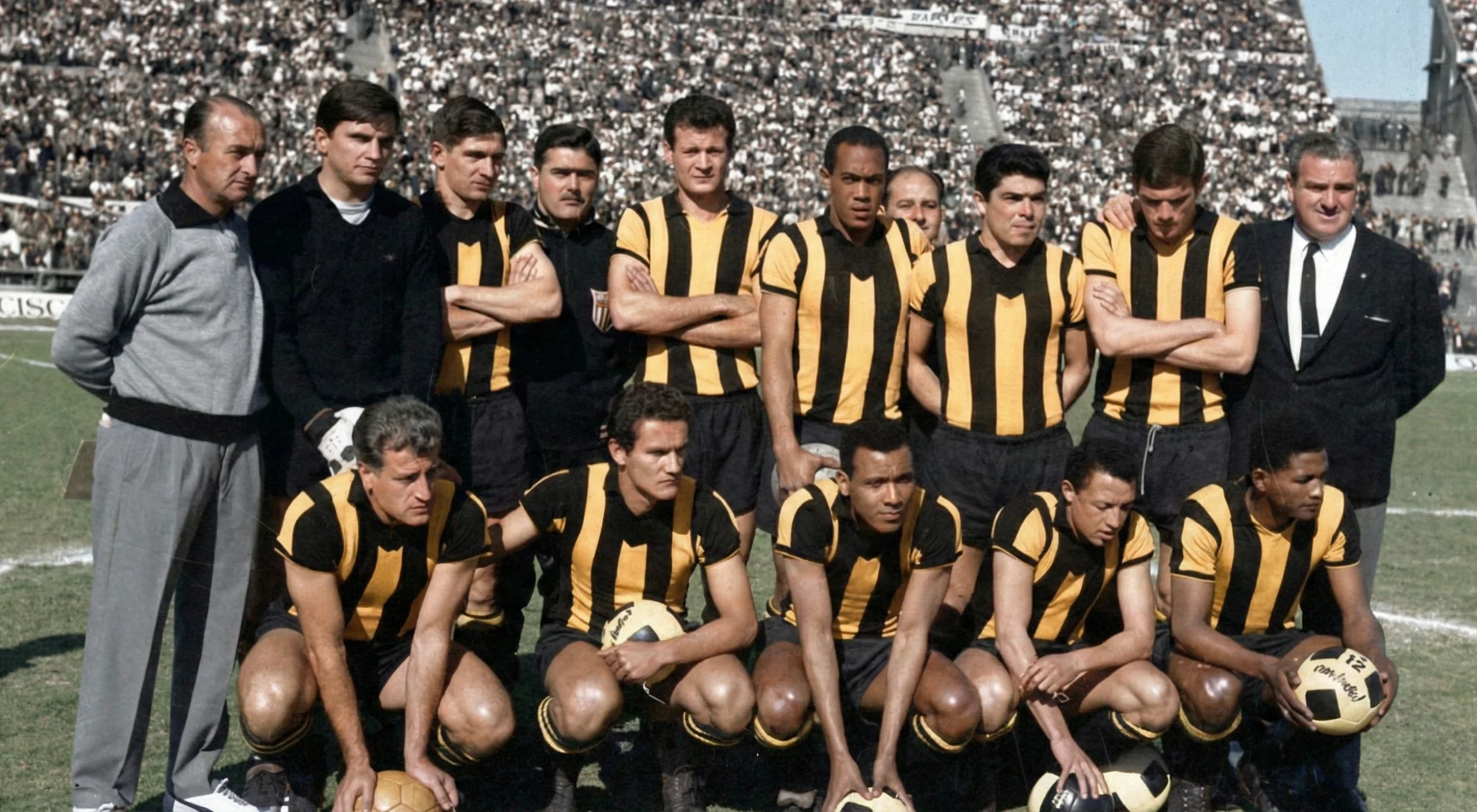 Tres capitanes de tres distintas eras: el caudillo William Martínez, campeón del Mundo con Uruguay y Peñarol –único en esa distinción–; el “Indio” Olivera, último caudillo campeón mundial; y el “Tito”, campeón de todo (Mundo, América, supercampeón intercontinental, uruguayo) y siempre fiel a los colores dorado y negro del ferrocarril.